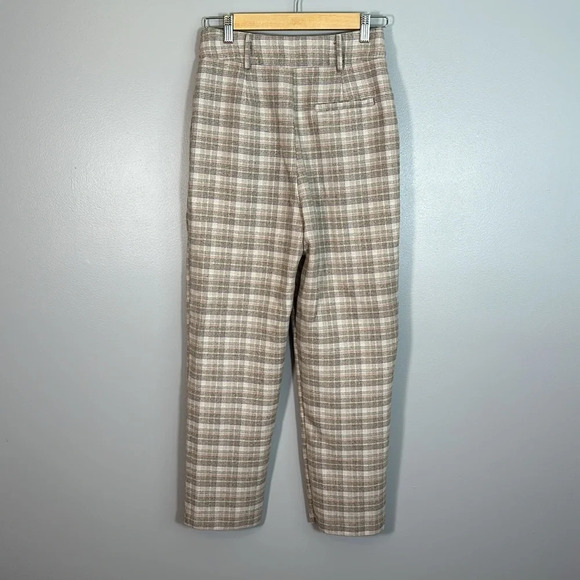J.O.A Revolve Self Tie Belt High Waist Trouser Plaid Womens Size Small - Picture 3 of 9